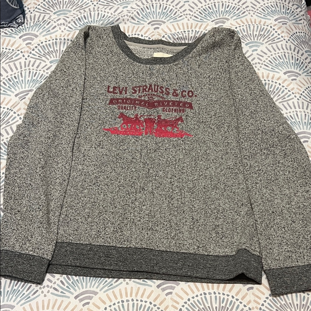 Women’s Levi’s Heather Gray Sweatshirt with Red Logo